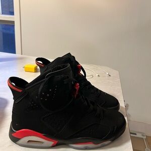 Jordan 6 Black and Red Sneakers